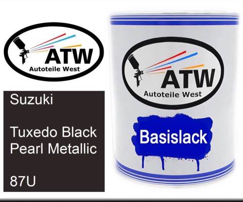 Suzuki, Tuxedo Black Pearl Metallic, 87U: 1L Lackdose, von ATW Autoteile West.